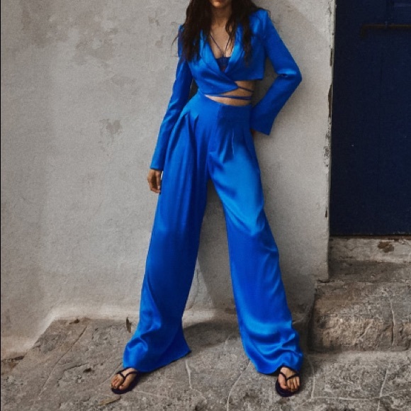 Zara Pants & Jumpsuits Zara Full Length Satin Effect Pants Poshmark